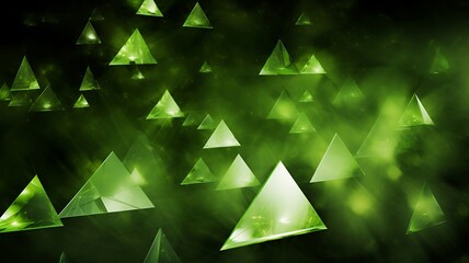 Poster - Lime Triangular Shapes Form a Fresh and Mesmerizing Abstract Pattern
