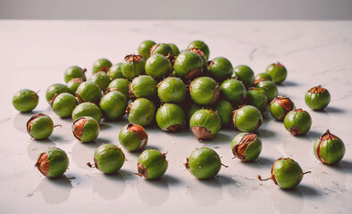 Poster - Pile of green fruit with a few brown spots