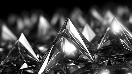 Poster - Silver Triangular Shapes Create an Elegant and Mesmerizing Abstract Design
