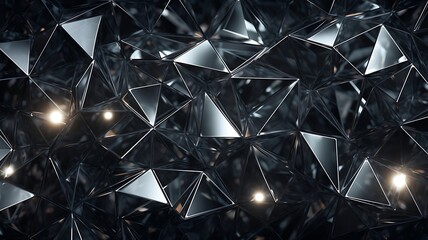 Poster - Silver Triangular Shapes Create an Elegant and Mesmerizing Abstract Design
