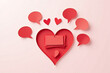 © Танюша Коновал - A papercut heart with speech bubbles and love notes emerging from it, symbolizing the importance of communication in relationships