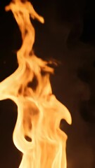 Wall Mural - A fiery orange flame dances against a dark background