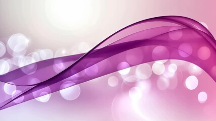 Wall Mural - a purple wave with bokeh lights on a white and pink background