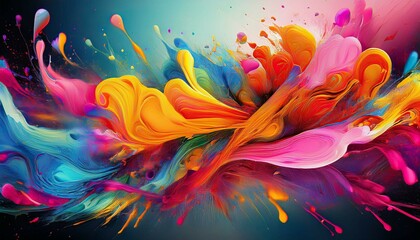 Wall Mural - abstract colorful background with splashes
