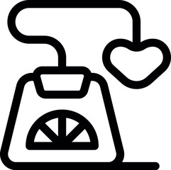 Poster - Retro rotary phone with heart representing love for talking and connection