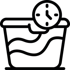Poster - Basin filled with water and laundry soaking, with clock indicating washing time