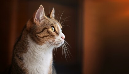 Wall Mural - grey and white tabby cat, AI generated