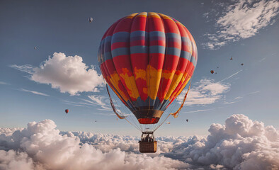 Fototapete - Hot air balloon is flying in the sky