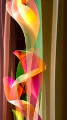 Wall Mural - Abstract art featuring vibrant colors and organic shapes, created with digital software