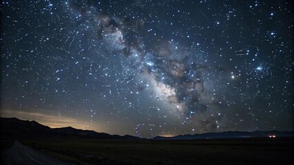 Wall Mural - a vast expanse of inky blackness with a multitude of twinkling stars scattered across the sky, astro
