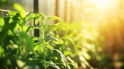 Aufkleber - Using agricultural technologies for growing plants and scientific plants research concepts. Nature, technology and environment. Futuristic agriculture.