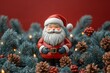 © Bold24 - Figure of Santa Claus on red background at Christmas