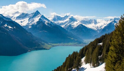  The Majestic Snow-Capped Peaks and Glacial Lakes of Switzerland’s Swiss Alps, a Winter Wonderland for Skiers, Hikers, and Nature Enthusiasts, With Charming Alpine Villages and Pristine Natural Beauty