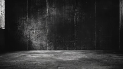 Poster - Dark and Grungy Concrete Background for Design Projects Featuring Textured Wall and Floor Elements Ideal for Photography, Art, and Abstract Themes