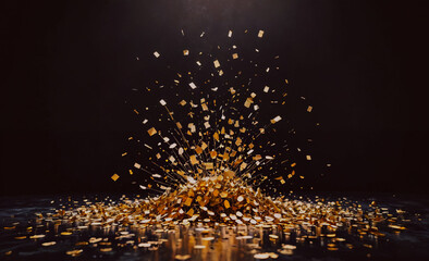 Poster - Pile of gold coins on a table