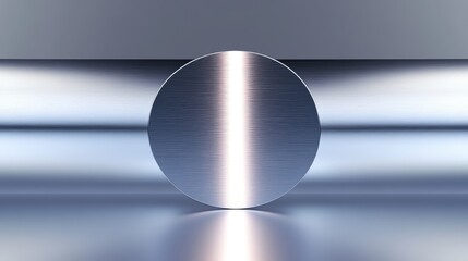 Poster - Smooth Metal Cylinder on Reflective Surface with Subtle Lighting Enhancing Texture and Depth, Ideal for Industrial and Modern Design Projects