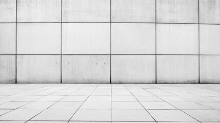 Poster - Minimalist Gray Concrete Wall and Floor in a Modern Architectural Setting With Smooth, Clean Lines and Textures Ideal for Background and Design Projects