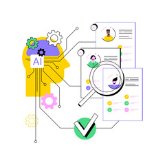 Poster - AI-Enhanced Recruitment and Screening abstract concept vector illustration.