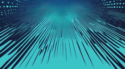 Poster - Pop art background. Halftone comic pattern. Cartoon starburst texture. Sunburst banner with speech bubble. Vintage duotone print. Blue superhero backdrop. Gradient wow design.