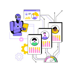 Poster - AI-Enhanced Performance Evaluation abstract concept vector illustration.