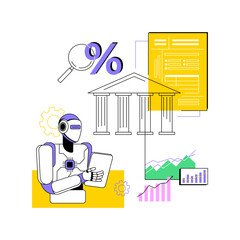 Poster - AI-Driven Credit Risk Assessment abstract concept vector illustration.