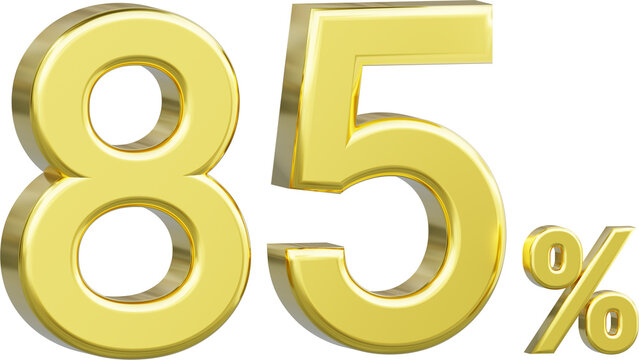 Gold Sale 85%, Golden Percent Off Discount Sign