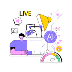 Poster - AI-Analyzed Viewer Engagement abstract concept vector illustration.