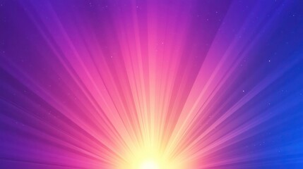 Poster - Abstract background with a bright light in the center, radiating outwards. The background is a gradient of pink, purple, and blue, with small white stars scattered throughout.