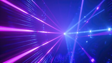 Poster - a vibrant display of purple and blue lights illuminating the darkness