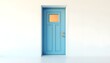 © Elie - brightly painted blue door with a small window isolated on a white background create with ai