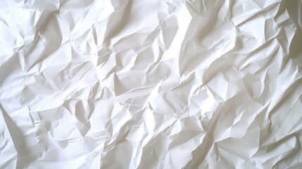Poster - Crumpled white paper texture background featuring abstract shapes providing ample space for text