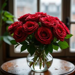 Aufkleber - bouquet of roses in a vase