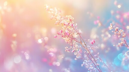 Poster - soft pastel abstract background for holidays featuring a delicate floral palette in a joyful and dre