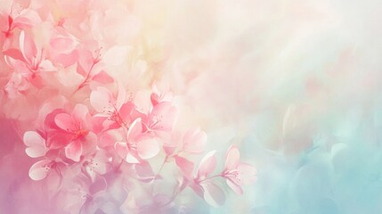 Poster - pastel abstract background featuring a soft floral spring palette with gentle blurred textures