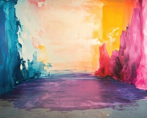 Poster - Vibrant abstract painted backdrop