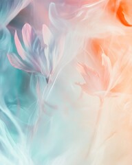 Poster - Whimsical pastel hued light background with a dreamy atmosphere