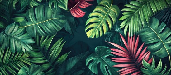 Poster - tropical leaf design artwork for wallpaper mural