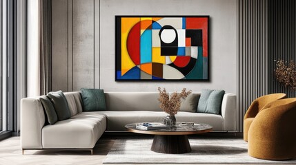 Poster - Abstract geometric painting for contemporary art wall decor
