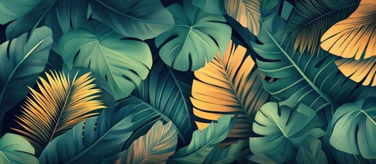 Poster - tropical leaf design artwork for wallpaper mural