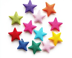 Wall Mural - Colorful stars isolated on a white background