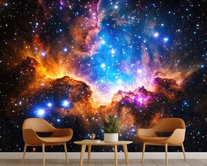 Poster - Vibrant space galaxy backdrop featuring radiant stars luminous stardust and a stunning nebula