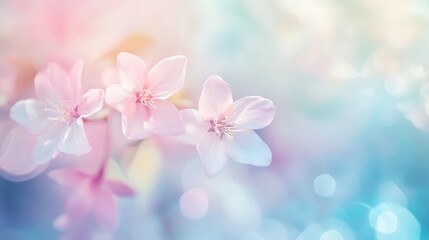 Poster - pastel abstract background featuring a soft floral spring palette with gentle blurred textures