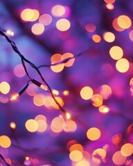 Poster - Blurred Unique Abstract Purple Bokeh Celebration Lights