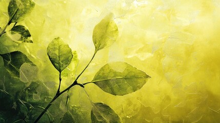 Poster - Vibrant textured design featuring a lime hue with a crisp glass print effect Unused background texture showcasing light and clarity in a glass print style