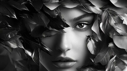 Poster - Artistic image featuring contrasting black and white elements