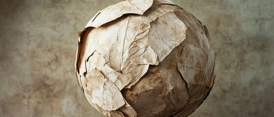 Poster - A sphere crafted from aged paper textures
