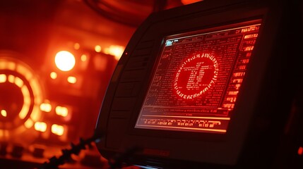 Poster - A glowing screen displays data in a dimly lit environment, suggesting a technological setting.