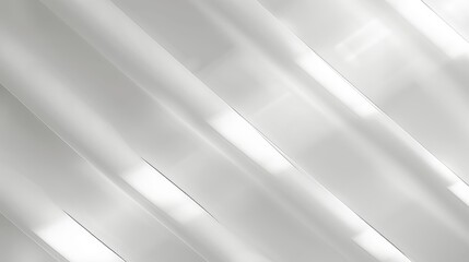 Poster - Elegant white background with diagonal light and shadow stripes. Minimalist geometric abstract design. Luxurious and dynamic template.