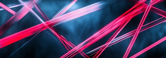 Poster - Vivid light beams intersect and dance in an abstract composition creating a dynamic visual experience