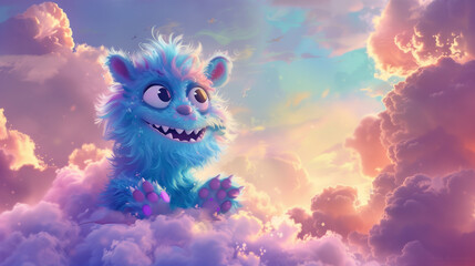 Wall Mural - fluffy monster